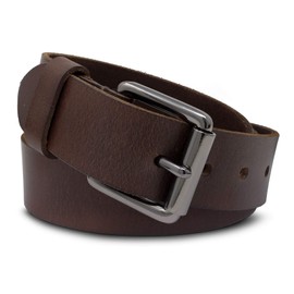 Royalz Men’s Full Grain Leather Belt with Thorn Buckle, Vintage Style, Robust 4 mm Buffalo Leather, 38 mm - dark brown, size: 90