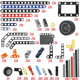 BrickBounty 434 Pcs Technical-Parts Compatible with Technic Set, Return-Motor Gear Tires Wheels Frame Liftarm Beam and Pins, Technic-Pieces Replacement Kit for MOC STEM Building Blocks