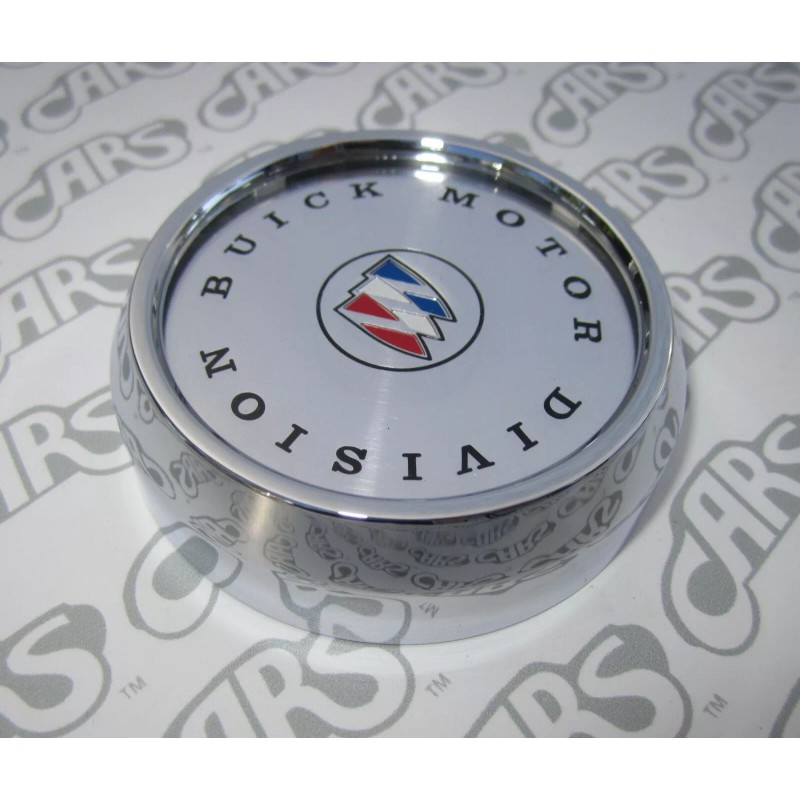CARS 1971-1987 Buick Chrome Wheel Cap w/ Tri-Shield Plastic Emblem.