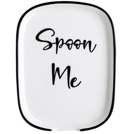 Ceramic Spoon Rest for Stove Top, Large Spoon Holder for Kitchen Counter, White Coffee Spoon Rest, Heat-Resistant Cooking Utensil Rest, Modern Farmhouse Kitchen Décor