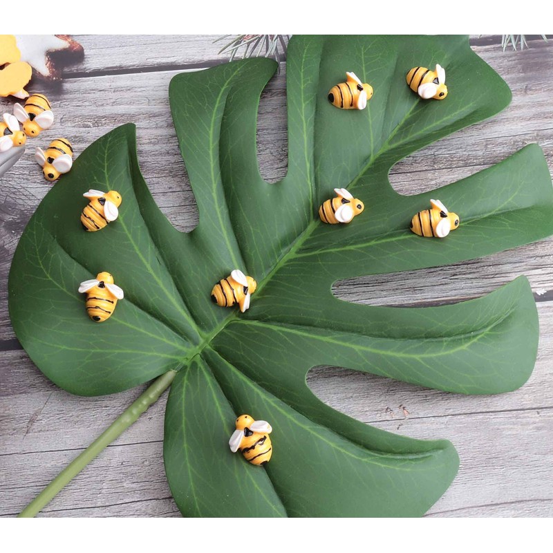 Ruwado 20 Pcs Resin Bee Flatback Embellishment Tiny Decorative Cute
