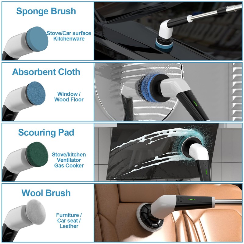 YKYI Replaceable Brush Heads Set,8 Pack for 𝐄𝐥𝐞𝐜𝐭𝐫𝐢𝐜 𝐒𝐩𝐢𝐧 𝐒𝐜𝐫𝐮𝐛𝐛𝐞𝐫,Suitable