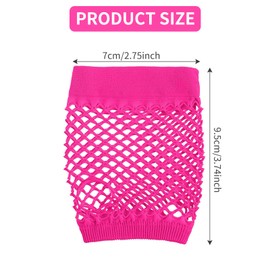 Solbrezeni Short Fingerless Fishnet Gloves, 12 Pairs Neon Party Gloves 80s Retro Fancy Dress Accessory for Kids Girls Dance Disco Costume Parties Supplies Accessories