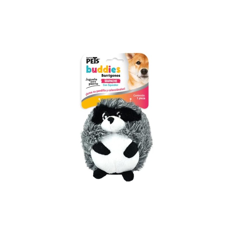 Fancy Pets Juguete para Perros de Peluche Mapache Barrigón Buddies