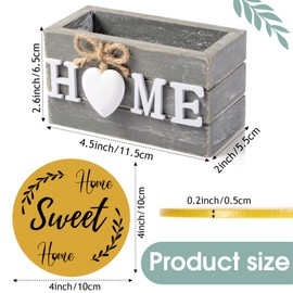 Housewarming Gifts for Home Decoration Wooden Heart Coasters for Drinks Set of 6 Farmhouse Coasters with Holder Funny for Family Friend Coffee Table Protection, 4 Inch (Gray, Bright Color)