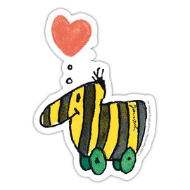Spreadshirt Janoschs Tiger Duck Heart Love Sticker, Max. 10 x 10 cm, 10 x 10 cm, Matt White