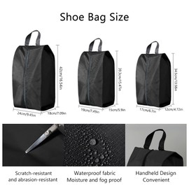 Shoe Bag, Set of 6 Shoe Bags, Waterproof Shoe Bags, Travel Shoe Bag, Shoe Bag for Travel, Suitcase, Portable Travel Accessories for Daily Use and Hiking, black, briefcase