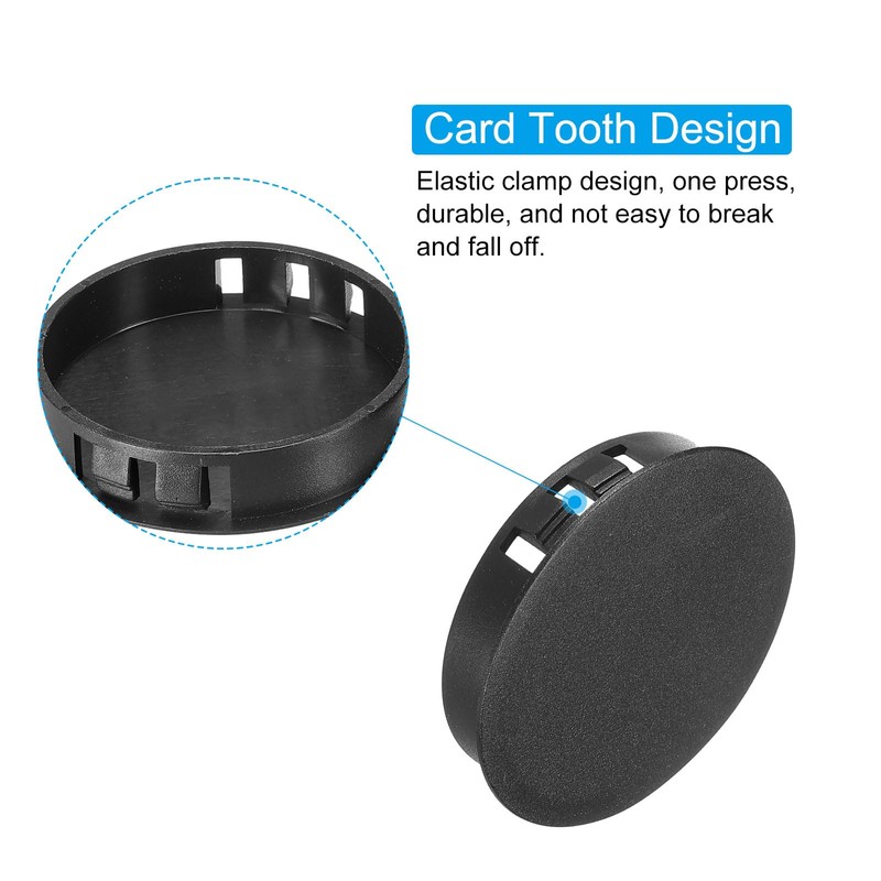 PATIKIL 50mm (2") Plastic Hole Plugs, 6Pcs Flush Type Round