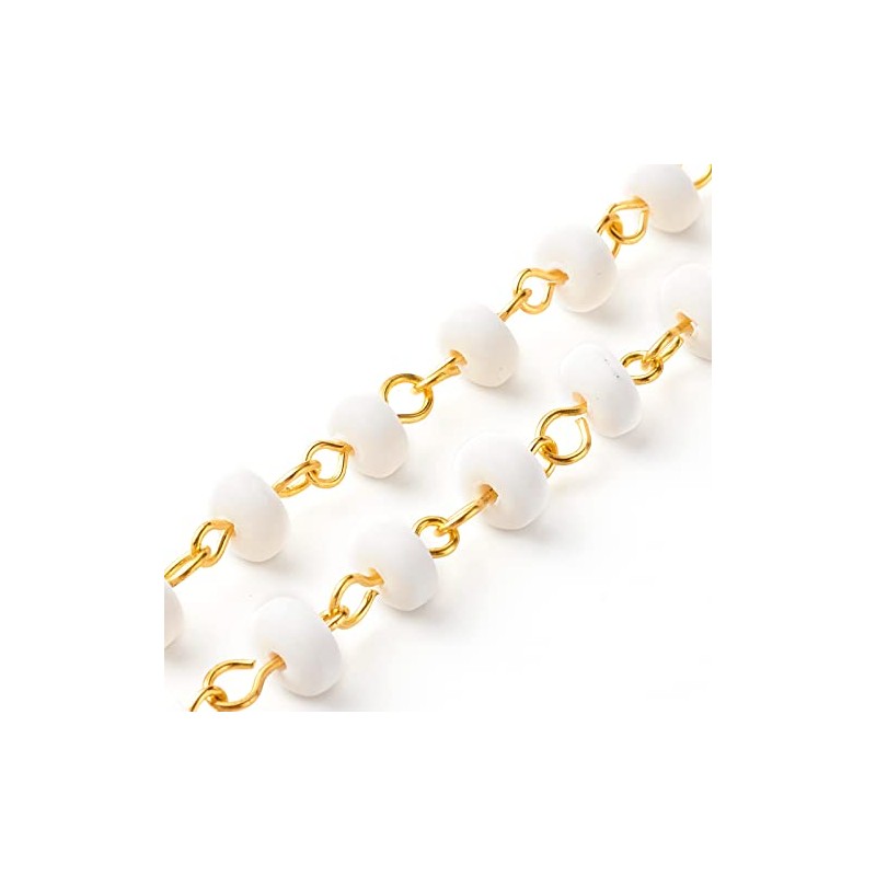 COGCHARGER 5 Strands White Clay Bead Chains Polymer Clay Bead
