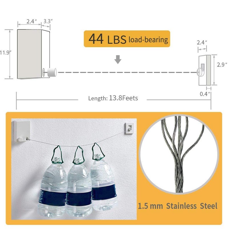 JOOM Retractable Clothesline Indoor Clothes Lines retracting | Heavy Duty