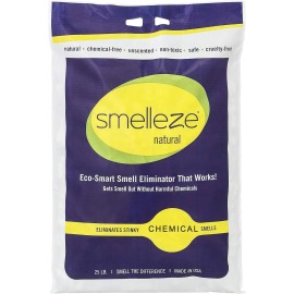 SMELLEZE Natural Chemical Odor Remover Granules: 25 lb. Bag Sprinkle on Odor
