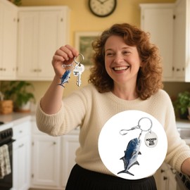 Key Chain, Cool Fishing Keychain, Lightweight Pendant Charm Accessories for Bag Fisherman Birthday Stocking Stuffers Christmas Father's Day Dad