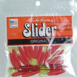 Slider Crappie/Panfish Grub Lure, 1-1/2-Inch, Red/Chartreuse