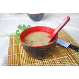 JapanBargain 2384, Japanese Soup Spoons Chinese Soup Spoons Wonton Soup Spoons Rice Spoons Pho Spoons Ramen Soup Spoons Dinner Spoons, Black and Red, 5.5 inch, 12 Pack