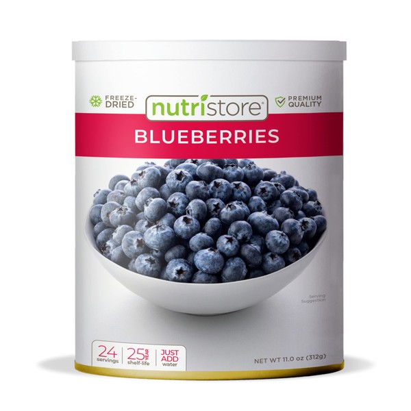 Nutristore Freeze Dried Blueberries | #10 Can Fruit | Perfect Healthy Snacks | Bulk Survival Emergency Food Storage Supply | Low Carb/Calorie Canned Camping/Backpacking Supplies | 25 Year Shelf Life