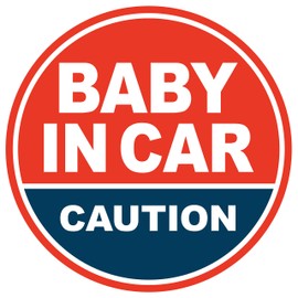 GEEKBEAR Baby in Car Magnet (Red/Navy) - Baby on Board Magnet for Car - No Sticker or Suction Cup - Baby on Board - Baby in Car Sign Sticker Decal - Kids Children on Board Window Bumper Safety Sign