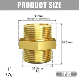 Brass Fittings (Double Nipple AgxAg, 1")