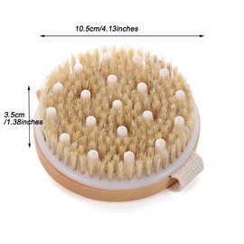 Dry Brushing Body Brush - Natural Bristles for Wet and Dry Brushing, Exfoliating Body Scrubber with Massage Nodes for Soft & Smooth Skin, Cellulite Remover For Legs