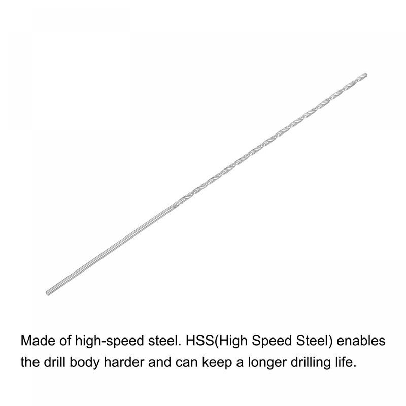 sourcing map HSS(High Speed Steel) Extra Long Twist Drill Bits,