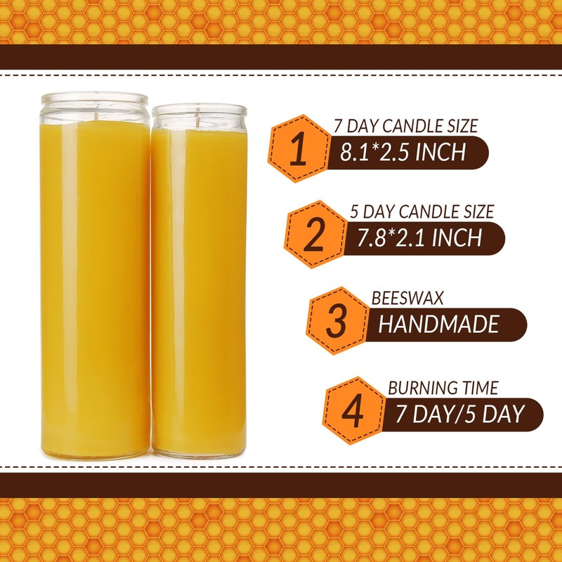 7 Day Beeswax Devotional Prayer Candle