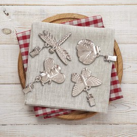 GWHOLE 4 Pack of Tablecloth Weights with Metal Tablecloth Clips Clamps for Outdoor Garden Party Picnic Table Covers