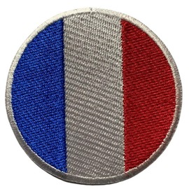 France Flag Patch Round – 6cm Embroidered Iron-On/Sew-On Badge – Tactical Military Emblem for Jackets, Backpacks, Hats, Vests & Clothing – Circular National Flag Patch