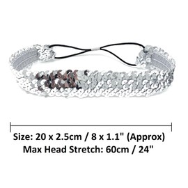 Haar Band Schnur Silber Polyester Silber 38 x 3cm Stirnband