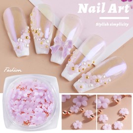Nail Parts, Flowers, Brion, Set of 6 Colors, UV Light, 3D, Large, Tarnish, Flowers, Deco Parts, Gold, Rose Gold, Silver, Metal Parts, Nail Art, Jewelry Parts