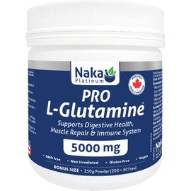 NAKA Platinum PRO L-Glutamina 5000 mg  Tamaño extra 250 g polvo (20050 GRATIS)                                                                        