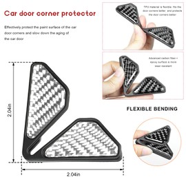 YTFRL 2PCS Car Door Protector Edge Guards, Anti-Collision Carbon Fiber Front Doors Corner Protector, Anti-Scratch Door Corner Guards Exterior Decoration for Cars Trucks SUVs (Silver)