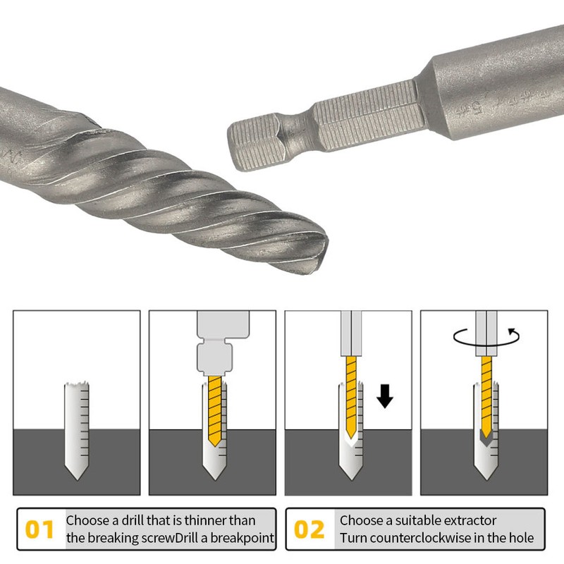 11Pcs Screw Extractor and Left Hand Drill Bits Set Included