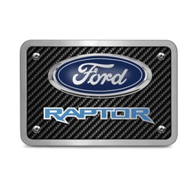 iPick Image Made for Ford Raptor in Blue 3D Logo Carbon Fiber Texture Billet Aluminum Tow Hitch Cover