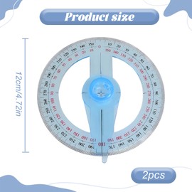 2Pcs 360 Degree Protractor Angle Measure Protractor Circle Protractor 12cm Plastic Protractor 360 Ruler Measuring Tool for Students and Children