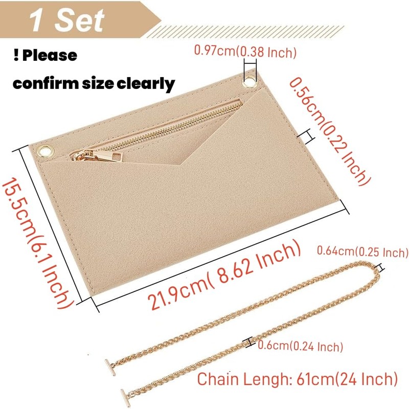 WADORN 1 Set Purse Organizer Insert Conversion Kit with Gold