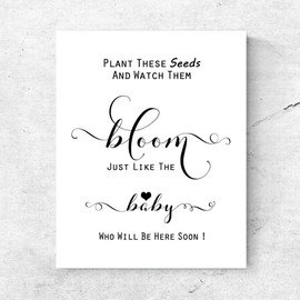 ZLKAPT Plant These Seeds and Watch Them Bloom Baby Shower Favor Sign Chic Seed Packet Favors Baby Shower Seed Packets Sign Baby Shower Seed Bombs Sign 8x10 Inches No Frame