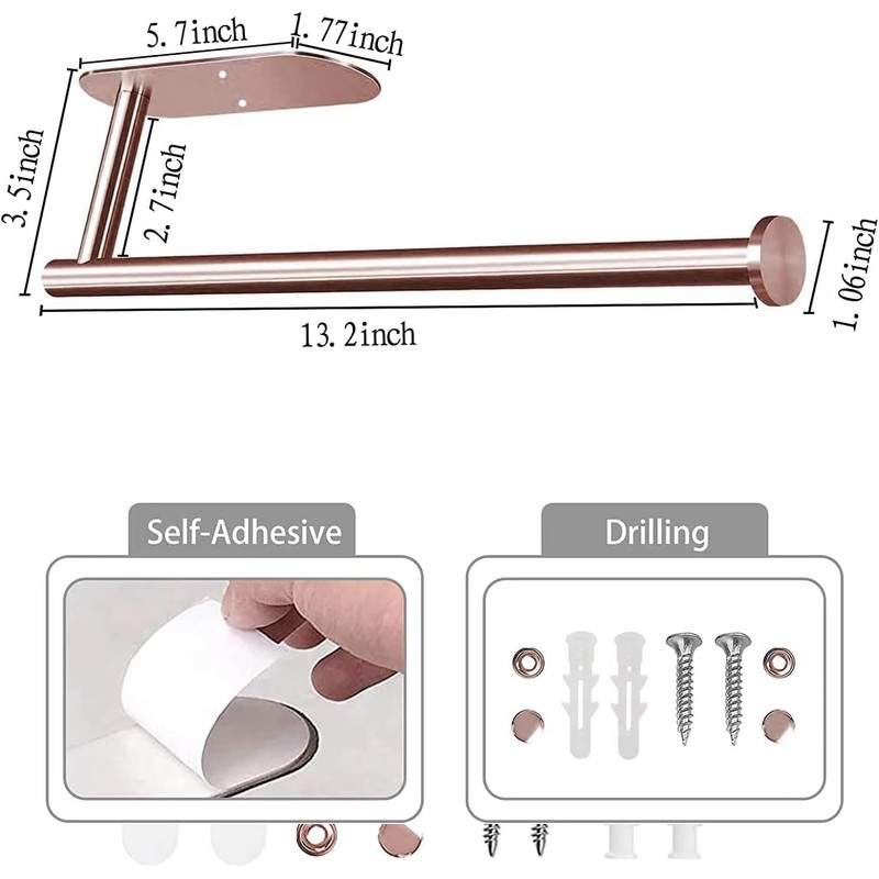 YUNTUOO Paper Towel Holders for Kitchen Adhesive Paper Towel Holder