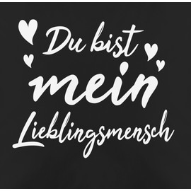 Cushion Cover - Valentine's Day Partner Cushion Ideas - Du bist mein Lieblingsmensch - Herzenssch Herzens Mensch Gift Best Friend Gifts Women Men Small - 50 x 50 cm - Black - Love