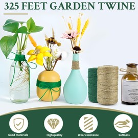 656 Feet Garden Twine,2MM Nature Arts and Crafts Rope Industrial Packing Materials Packing String for DIY, Festive Decoration and Gardening Applications