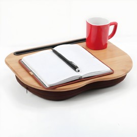 Laptop Lap Desk,Portable Computer Laptop Stand,Comfortable Bamboo Lap Desk with Cushion Fits 15.6" Laptop for Couch, Bed, Home & Office