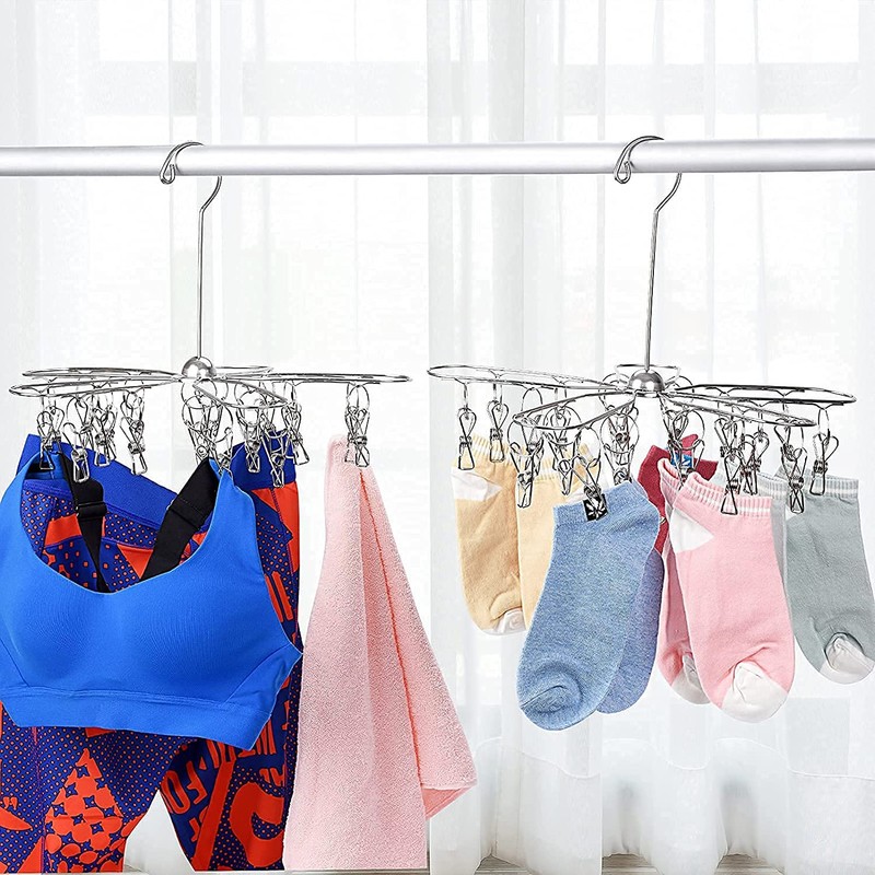 Feifyw Pinch Hanger, Foldable, Cherry Blossom Shape, 20 Pinch Clothes