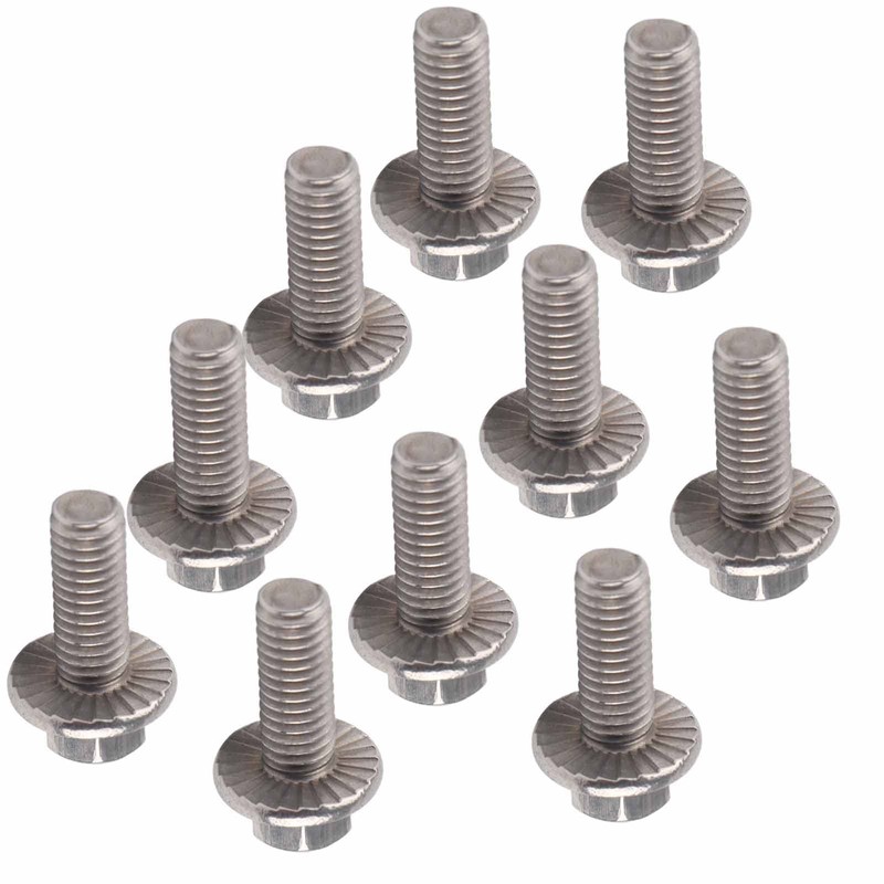10pcs M6 Stainless Steel Flange Head Flange Head Screw Flange