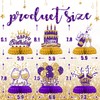 Purple and Gold Birthday Decorations – 12PCS Honeycomb Table Centerpieces