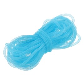 QUARKZMAN 30 Yards Mesh Tube 3/8 Inch Decorative Hose Flex for Wreaths, Gifts, Decorations for Birthday and Wedding Party, DIY Crafts - Light Blue