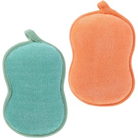 Esponja de Baño Exfoliante para Niños 2 Piezas de Fibra Forma de Dibujos Animados, Blandas para Ducha y Viaje, Tamaño Compacto para Guardar
