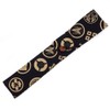 Hand Fan in Black X Beige Crest Pattern Chopsticks Bag