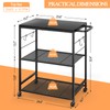 DAOUTIME Grill Cart for Outside, 3-Tier BBQ Food Prep Rolling