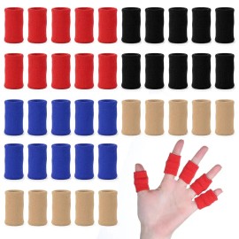 40 PCS 탄성 손가락 압박 슬리브 관절염용 보호대 부목 엄지 보조 지지용 압축 40PCS Elastic Finger Compression Sleeve Arthritis Support Splint Thumb Booster Compression Support