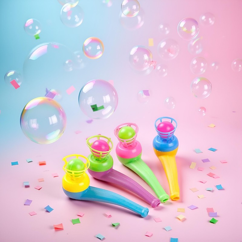 Mozff 4Pcs Ball Blowing Floating Blow Pipe Balls, Floating Ball
