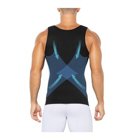 Casey Kevin Shapewear Men's Tummy Control Undershirt Body Shaper For Men Compression Tank Top Men's Compression Vests, X2-black