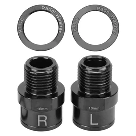 Bike Pedal Extenders, 16mm Pedal Extensions Lengthening Shaft, Alloy Extended Pedal Spacer Bike Pedal Extension Shaft for Mountain Bikes Road Bikes (Black)